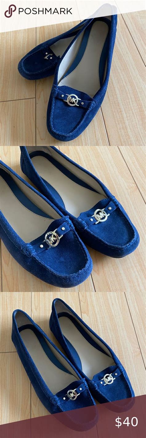 michael kors navy blue flats|michael kors leather flats.